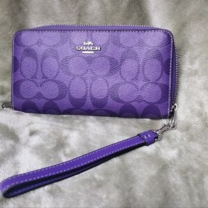 Coach Violet Signature Wristlet